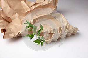 Concept of using recycled cardboard for packaging