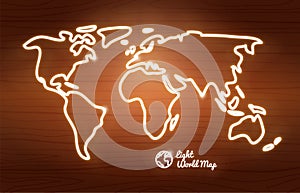 Concept vector neon world map.