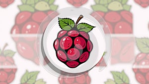Vectorstyle icon representing a raspberry fruit