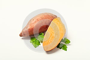 Concept of vegetables, tasty sweet potato, Batat