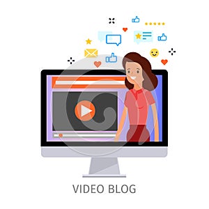 Concept of video blogging.