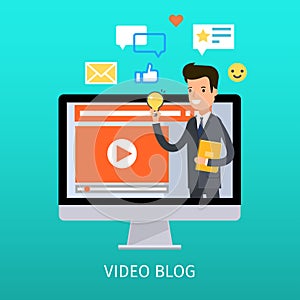 Concept of video blogging.