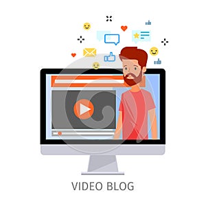 Concept of video blogging.