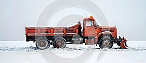 Concept Vintage Snowplow, Winter Landscape, Historic Vintage Snowplow Braving the Blank Expanse