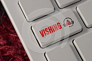 the concept of vishing, a type of phishing attack that uses voice calls to deceive victims, emphasizing the importance of being photo