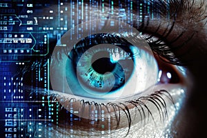 Concept vision futuristic eye computer secure human technology future cyberspace science digital