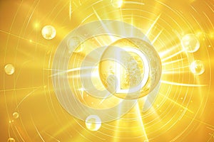 Concept of Vitamin D with a glowing letter D in golden light.
