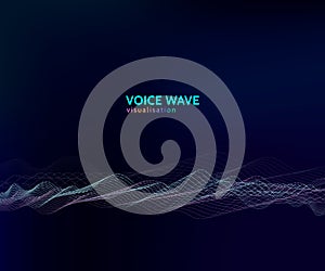 Concept of voice wave visualisation, sparkle modern wave pattern. Abstract dynamic soundwave illustration