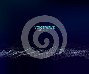 Concept of voice wave visualisation, sparkle modern wave pattern. Abstract dynamic soundwave illustration photo