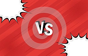 Concept VS. Versus. Fight. Retro background comics style design with halftone, lightning. Modern flat style vector illustration