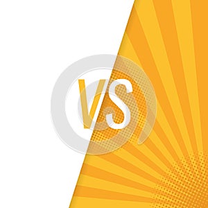 Concept VS. Versus. Fight. Yellow retro background comics style design with halftone. Modern flat style vector illustration