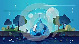 concept of water conservaton, ai generated