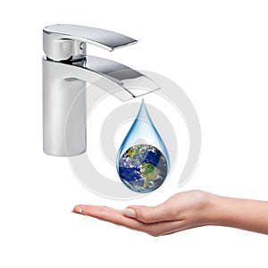 Concept of water scarcity in the world. Elements of this image furnished by NASA