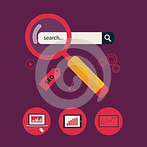 Concept of website analytics and SEO data analysis