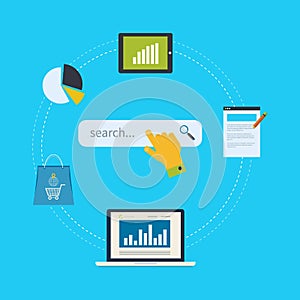 Concept of website analytics and SEO data analysis