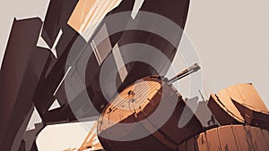 Whiskey Barrel Tie Clip Vector Art for National Scotch Day.AI Generated photo