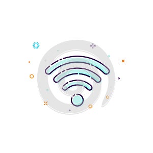 Concept wifi icon. Vector illustration of wireless access point. Thin line flat design element