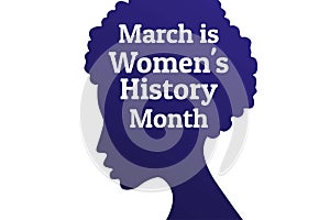 Concept of Women`s History Month. Template for background, banner, card, poster with text inscription. Vector EPS10