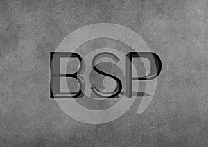 Concept word BSP - basic state pension on black background. Business concept. 3d rendering