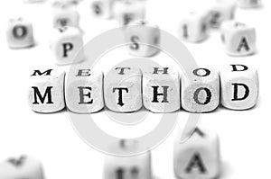 Concept word forming with wooden cube - Method
