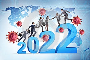 Concept of year 2021 and coronavirus covid-19