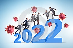 Concept of year 2021 and coronavirus covid-19