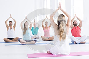 Concept of yoga class photo