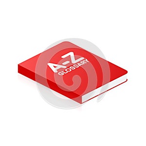 Concept A-Z glossary book for web page, banner, social media. Vector illustration