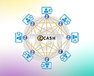 Concept of Zcash. a Cryptocurrency secured chain. Digital mone