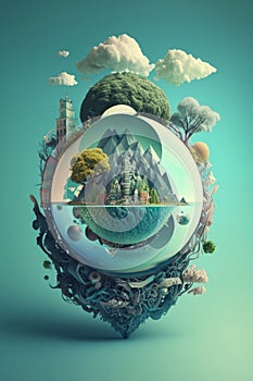 Conceptional image of planet Earth, Earth Day poster, ai generated