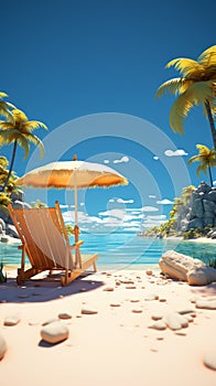Concepto de vacaciones de verano con tumbonas photo