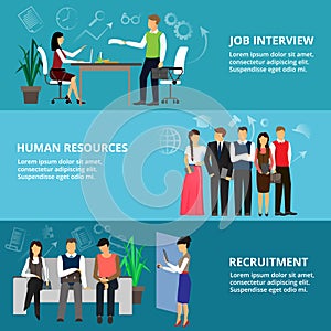 Concepts of job interview, human resources and recruitment
