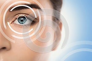 Concepts of laser eye surgery or visual acuity check-up