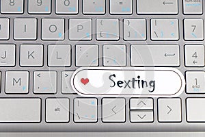 Concepts of online sexting tips. photo