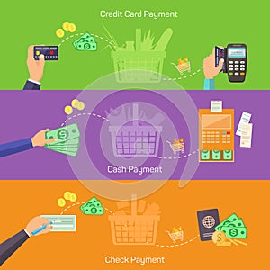 Concepts for online shopping, delivery and payment
