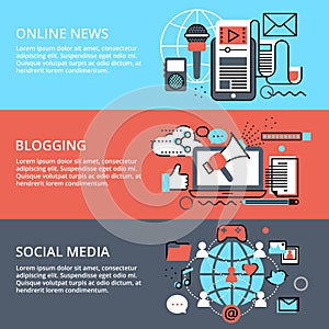 Concepts of social media, online news and blogging