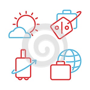 Concepts of travelling. Set of line icons. Vector file.