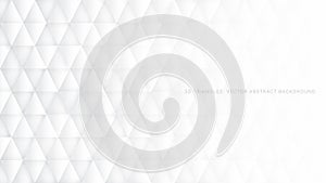 Conceptual 3D Vector Triangles Technologic White Abstract Background