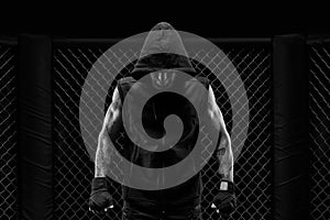 Conceptual advertising poster for MMA. The concept of mixed martial arts, kickboxing, boxing