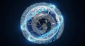 Global Digital Network Earth: Advanced Technology Connecting the World for Business and Innovation