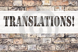 Conceptual announcement text caption inspiration showing Translations. Business concept for Translate Explain Plead Book Language