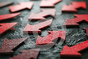 Conceptual Arrows Showing Leadership and Direction or the Right Path