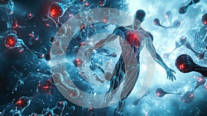 Conceptual Art of Bioengineered Myocytes Enhancing Human Physiology