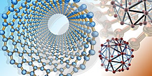 Conceptual artwork related to carbon nanostructures in the environment.