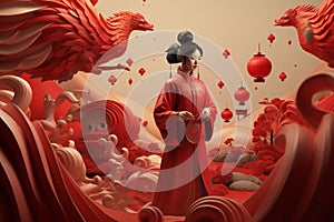 Conceptual artworks portraying a Chinese New