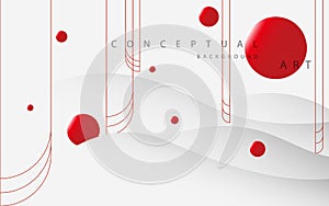 Conceptual Background Art - White and red Space