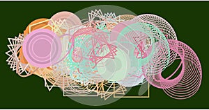 Conceptual background mixed pattern for design. Shape, bubbles, web, style & vector.