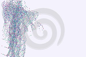 Conceptual background motion, particle or random pattern for design. Shape, vector, digital & repeat.