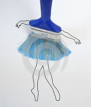 Conceptual ballerina skirt from paint brush