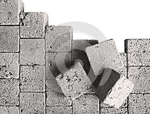 Conceptual broken brick wall
